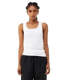 1081 - Bella   Canvas Ladies Micro Ribbed Tank Top | Solid White Blend