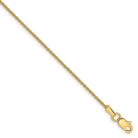 1.2mm, 14k Yellow Gold, Solid Parisian Wheat Chain Anklet