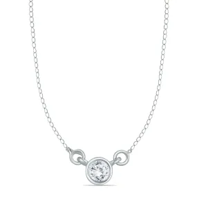 1/4 Carat Tw Diamond Bezel Pendant In 14K White Gold