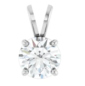 14KW Pendant 1-ct LG-RB Diamond w/chain