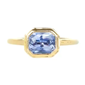 1.87ct Radiant Purple Sapphire in Double Framed Bezel In 14k Yellow Gold