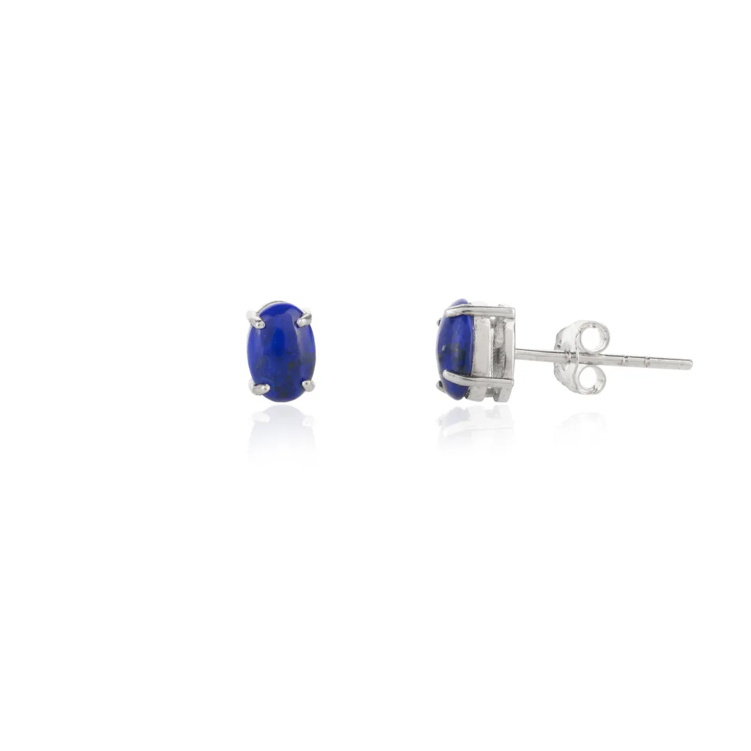 18K Gold Lapis Lazuli Earrings