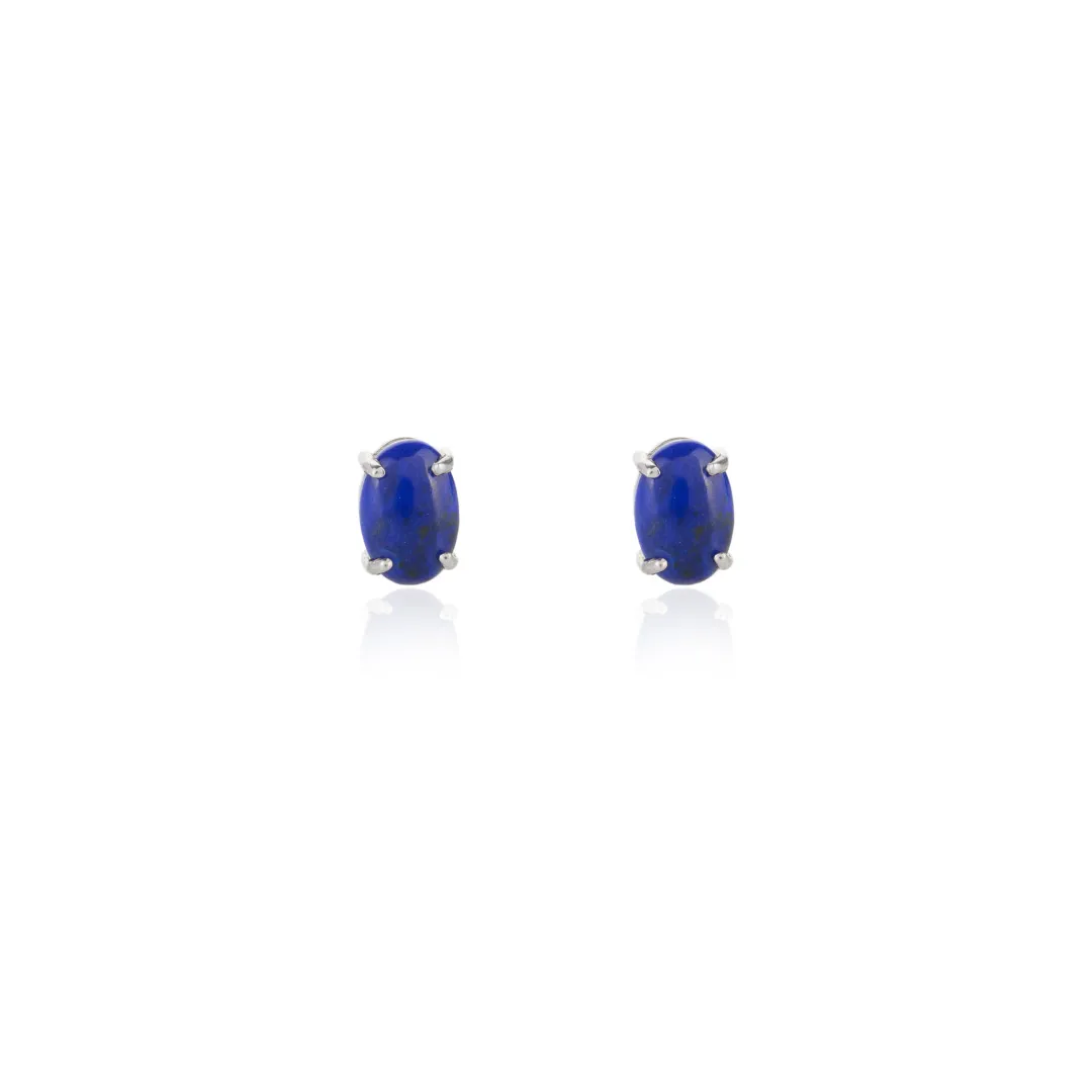 18K Gold Lapis Lazuli Earrings