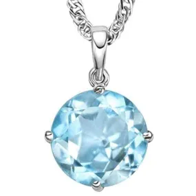 2/3 CT BABY SWISS BLUE TOPAZ 10KT SOLID GOLD PENDANT