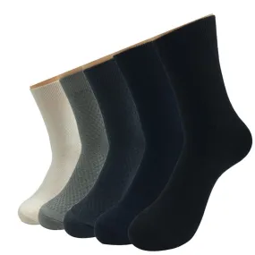 5 Pairs Lot Bamboo Fiber Healthy Casual Breathable Wedding Socks for Men