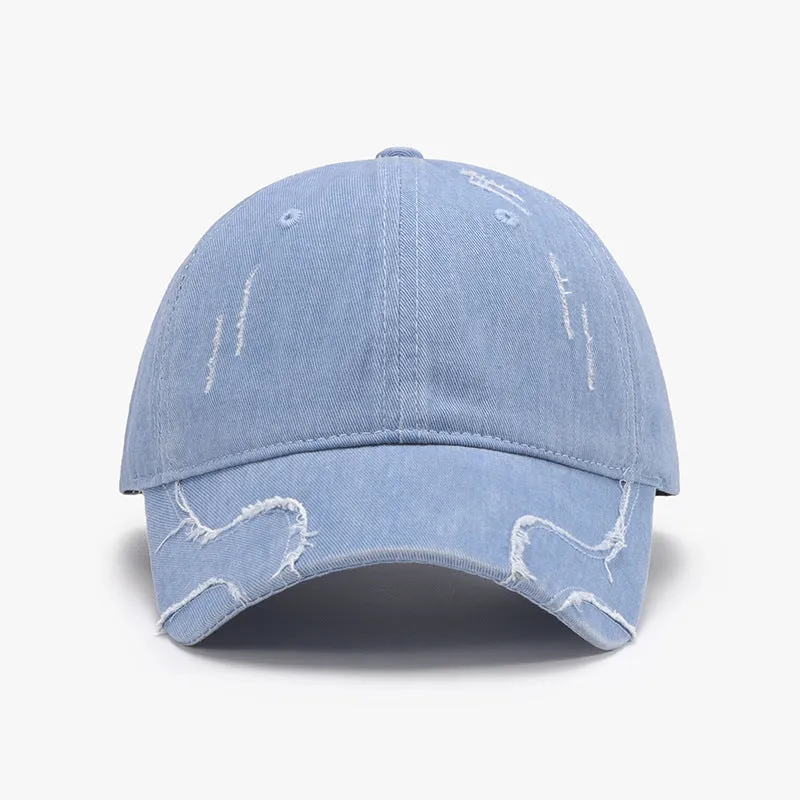 6 Classic Raw Hem  Adjustable Cap