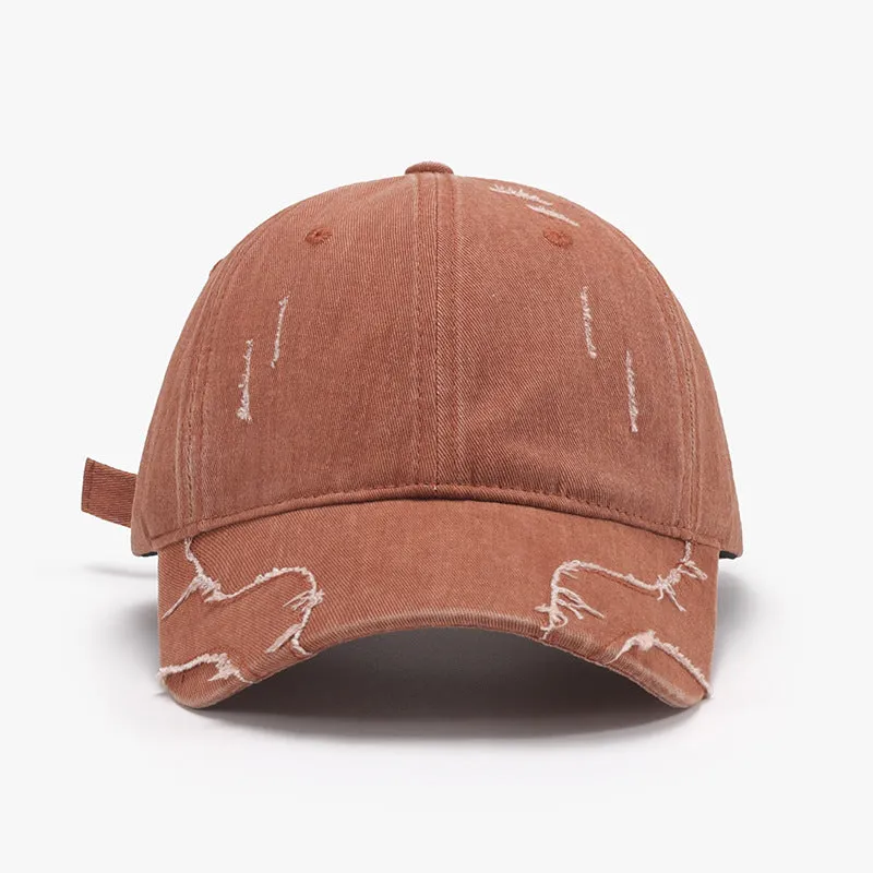 6 Classic Raw Hem  Adjustable Cap