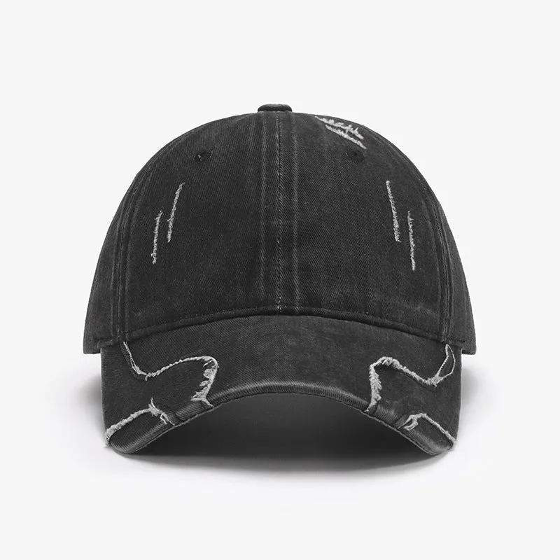 6 Classic Raw Hem  Adjustable Cap