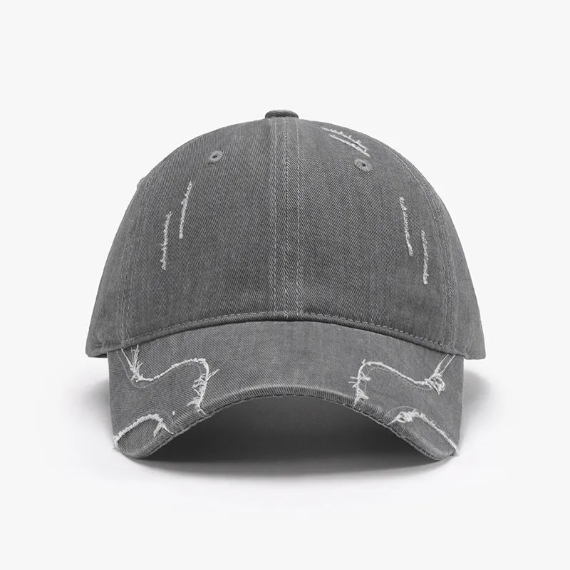 6 Classic Raw Hem  Adjustable Cap