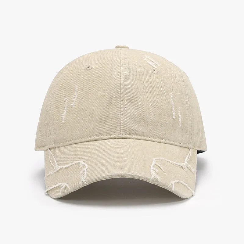 6 Classic Raw Hem  Adjustable Cap