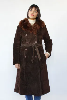 70s Cocoa Shearling Coat S/M