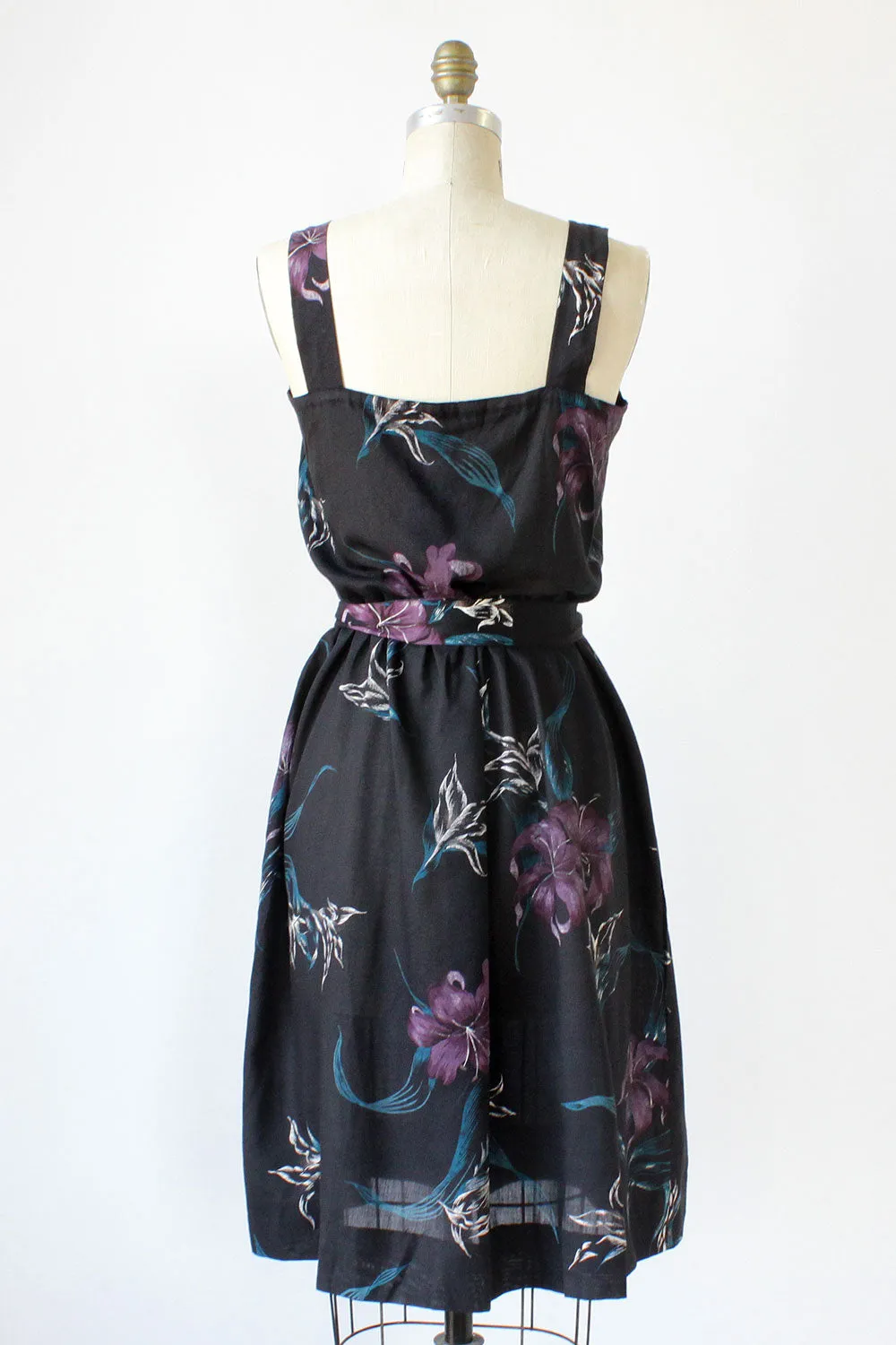 70s Dark Lily Sundress M/L