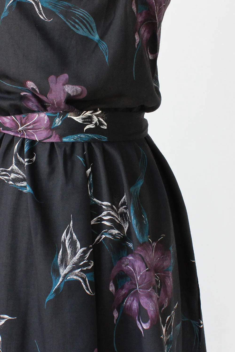 70s Dark Lily Sundress M/L