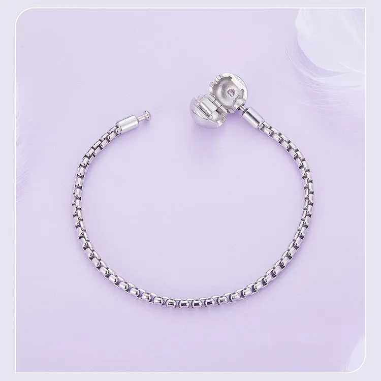 925 Sterling Silver Zircon Love Basic Charm Bracelet for Women