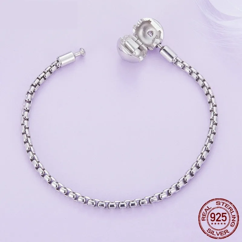 925 Sterling Silver Zircon Love Basic Charm Bracelet for Women