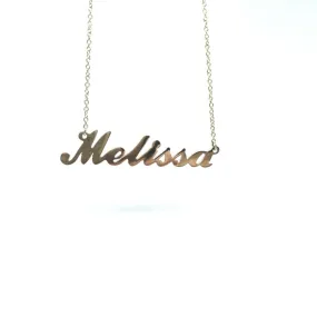 9ct Yellow Gold Solid Name Necklace â€˜MELISSAâ€™ 45cm Cable Chain