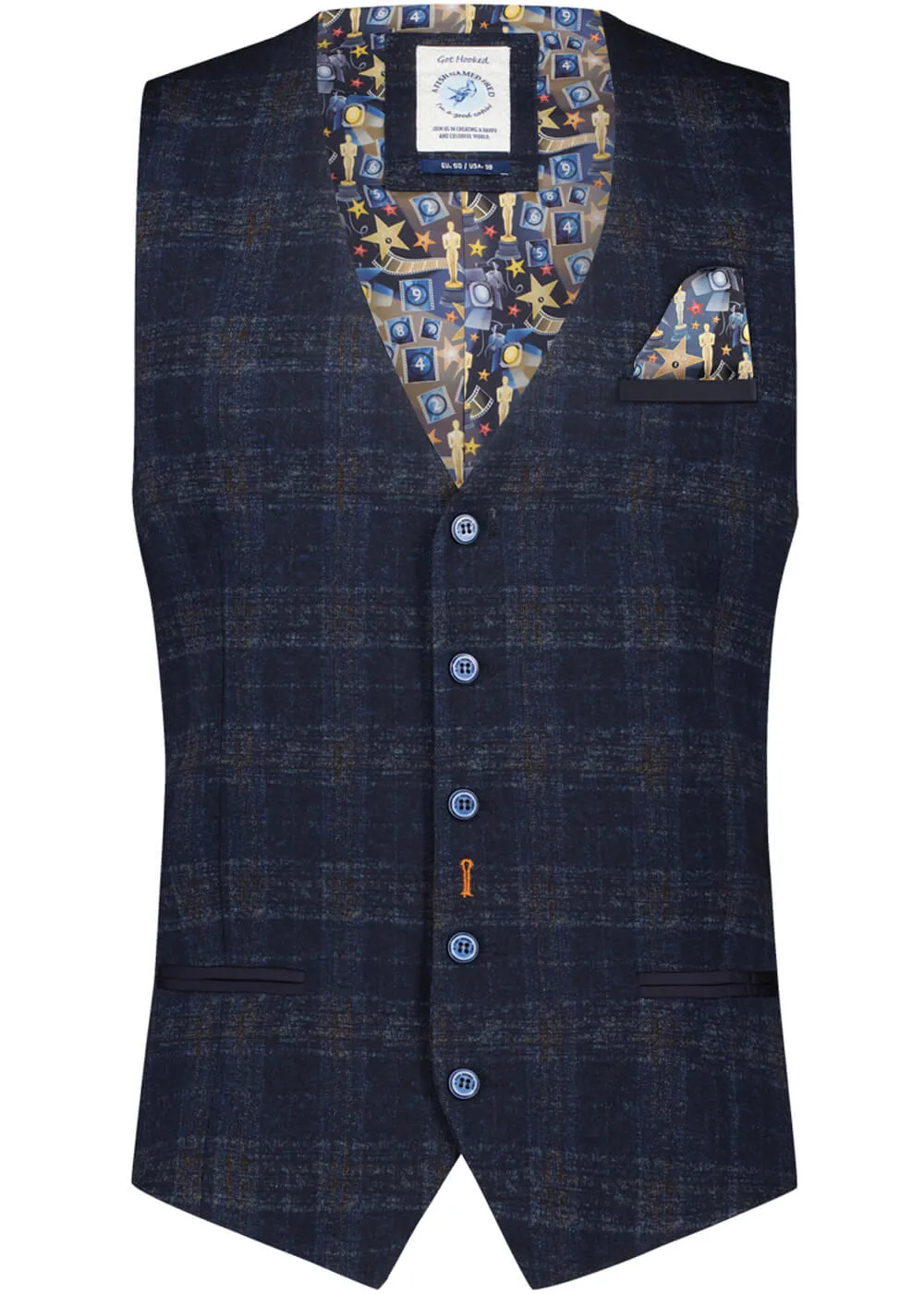 A Fish Named Fred Mens Travel Waistcoat Navy