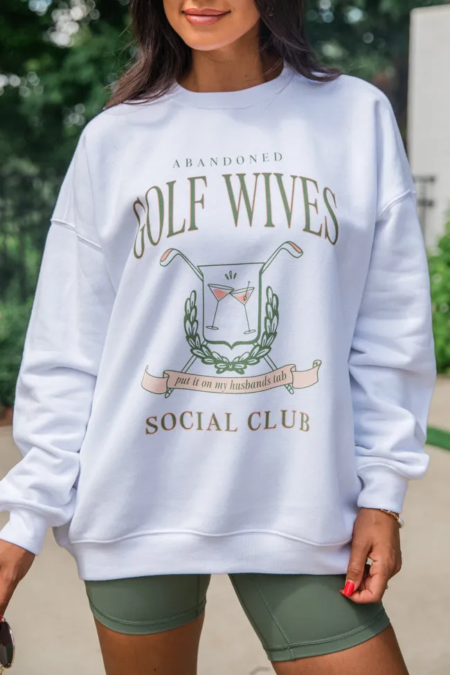 Abandoned Golf Wives White Oversized Graphic Sweatshirt