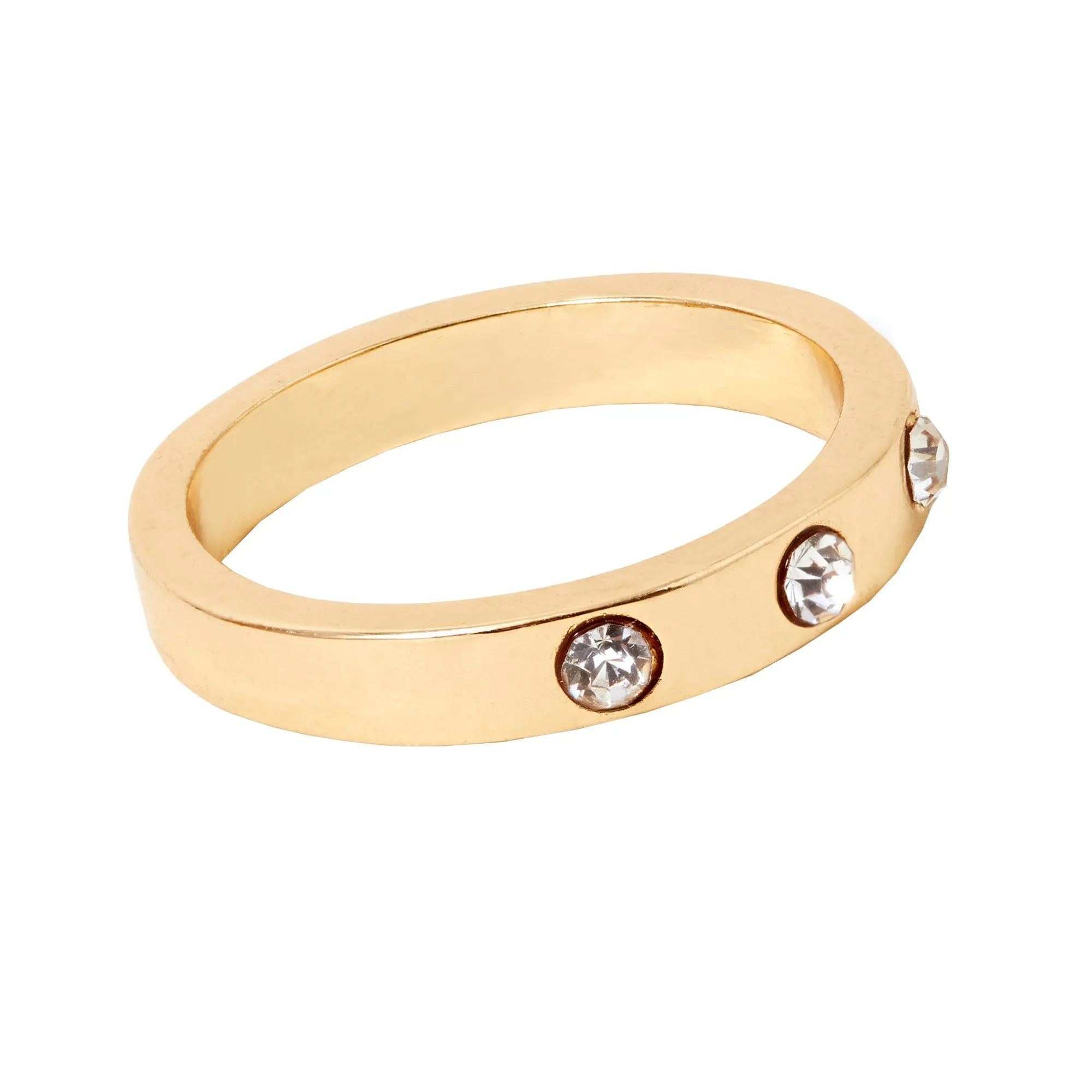 Accessorize London Women's Chunky Gem Stone Ring Gold-Large