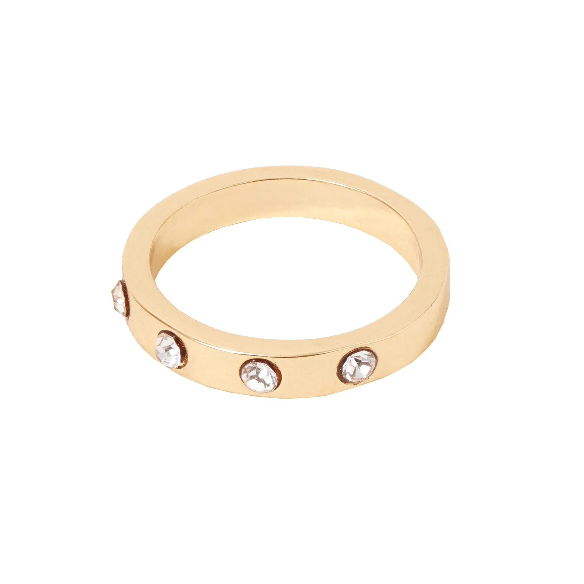 Accessorize London Women's Chunky Gem Stone Ring Gold-Large