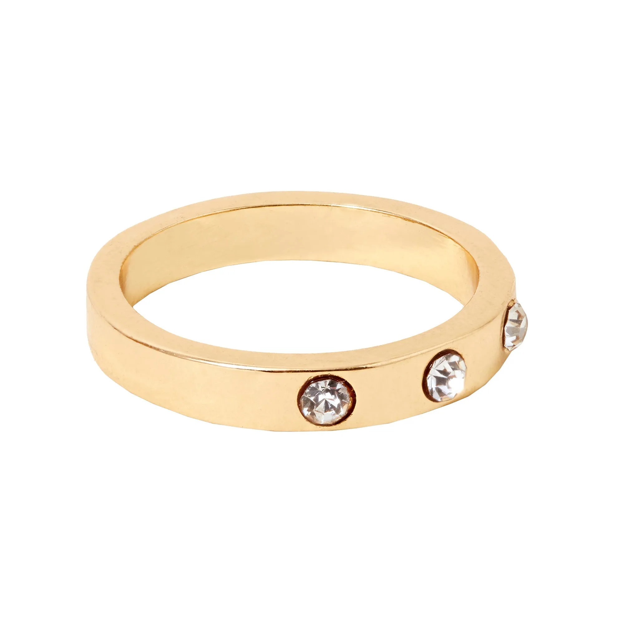 Accessorize London Women's Chunky Gem Stone Ring Gold-Large