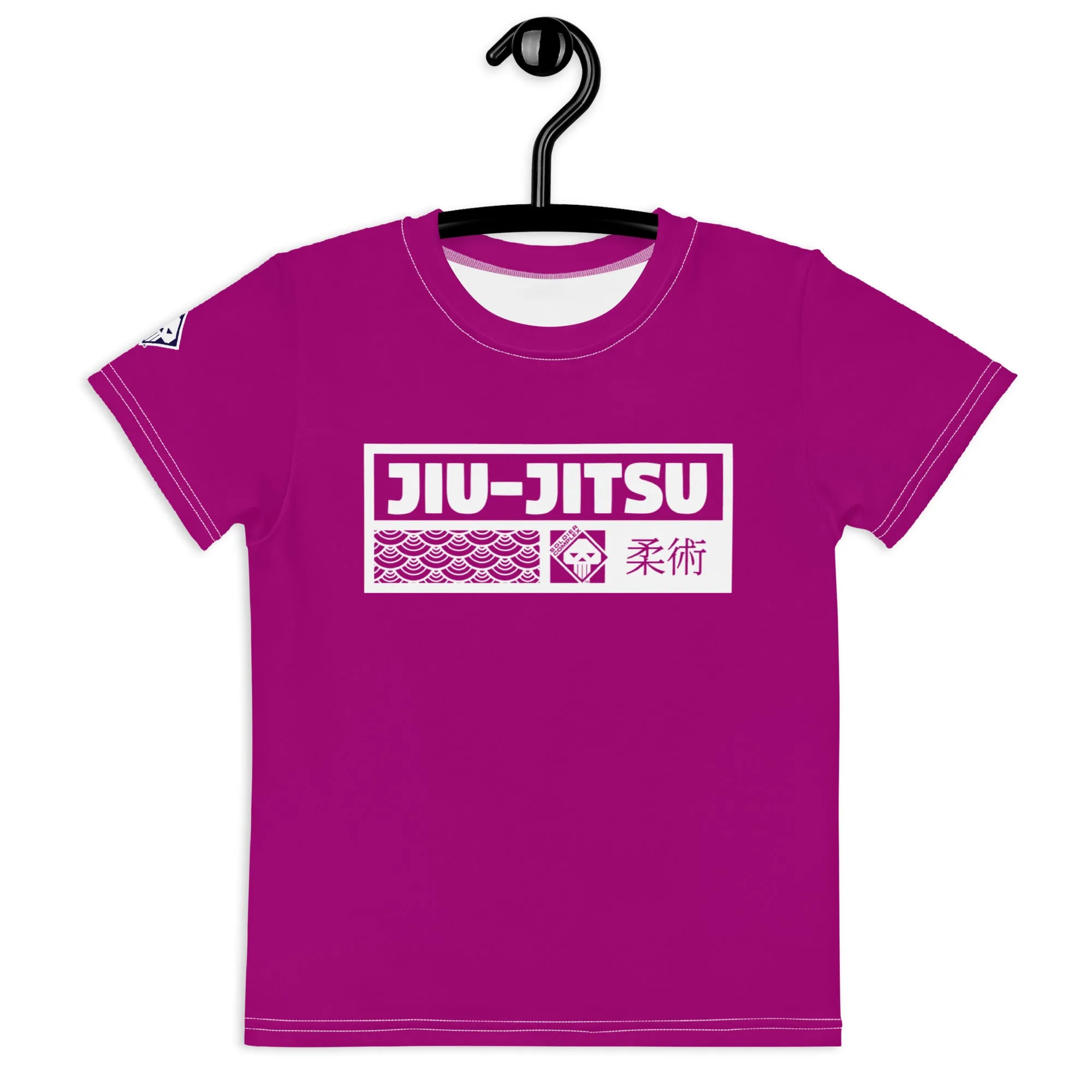 Adventurous Protection: Girl's Short Sleeve Jiu-Jitsu Rash Guard - Fresh Eggplant