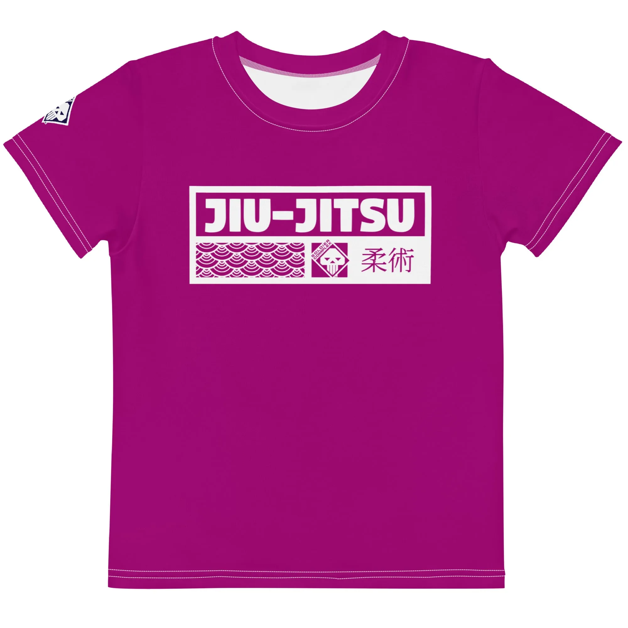 Adventurous Protection: Girl's Short Sleeve Jiu-Jitsu Rash Guard - Fresh Eggplant