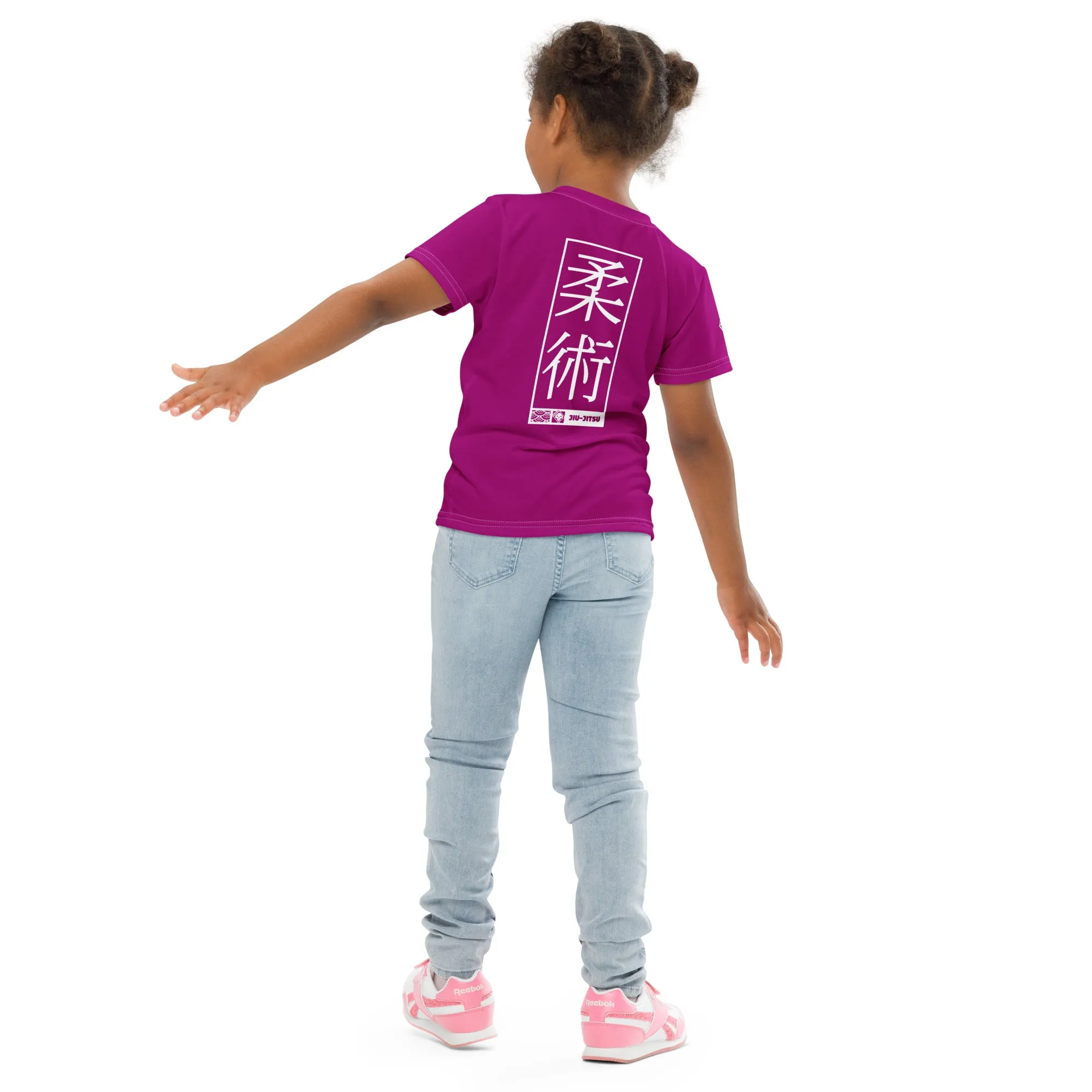 Adventurous Protection: Girl's Short Sleeve Jiu-Jitsu Rash Guard - Fresh Eggplant