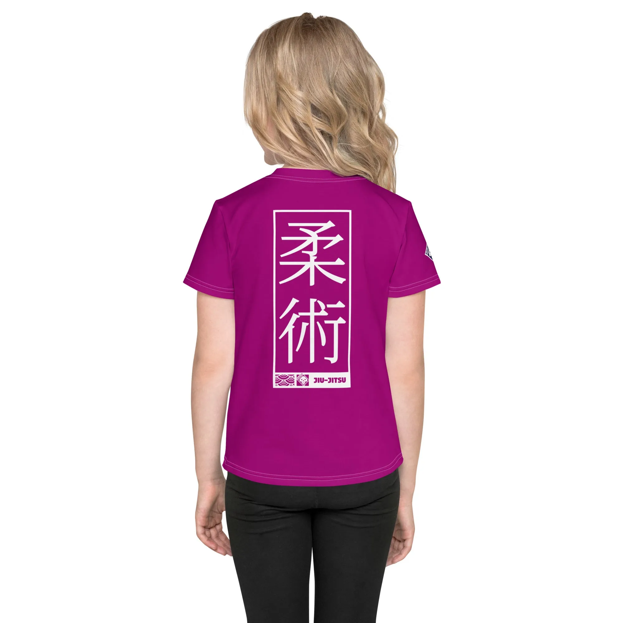 Adventurous Protection: Girl's Short Sleeve Jiu-Jitsu Rash Guard - Fresh Eggplant