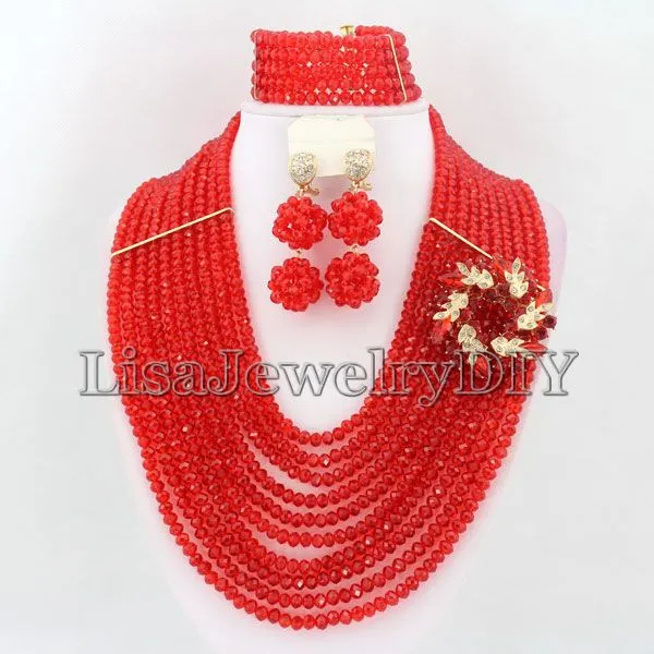 African Beads Jewelry Sets Crystal Beads