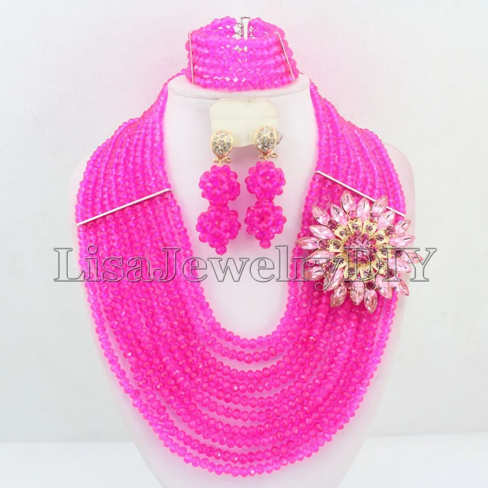 African Beads Jewelry Sets Crystal Beads