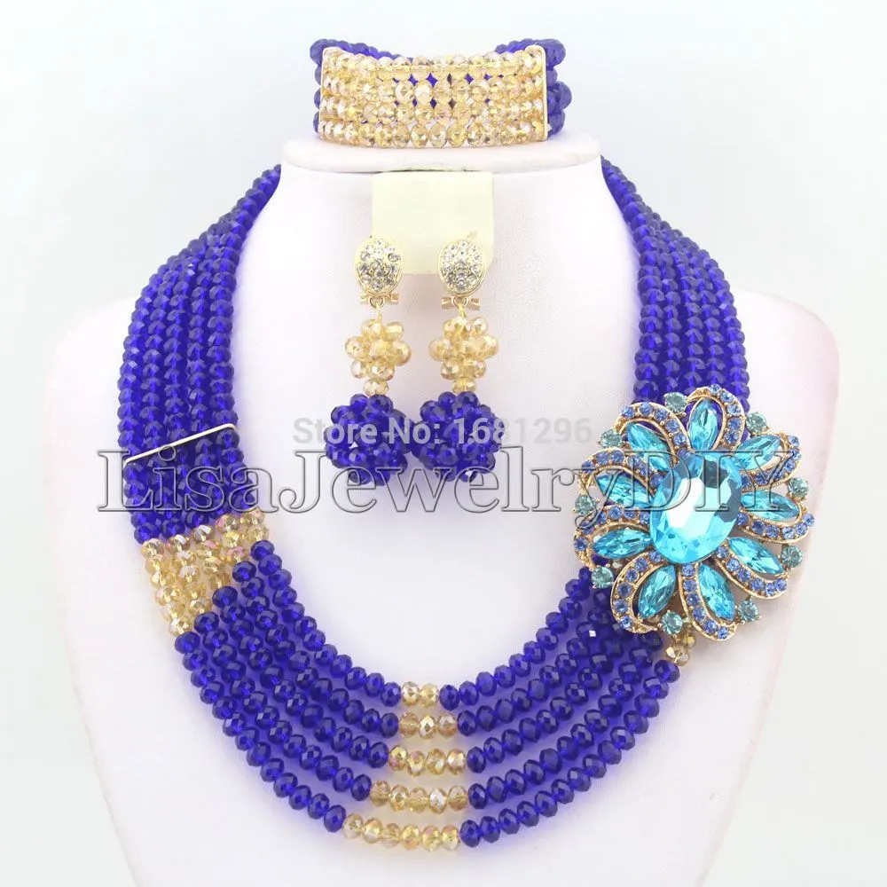 African Beads Jewelry Sets Crystal Beads