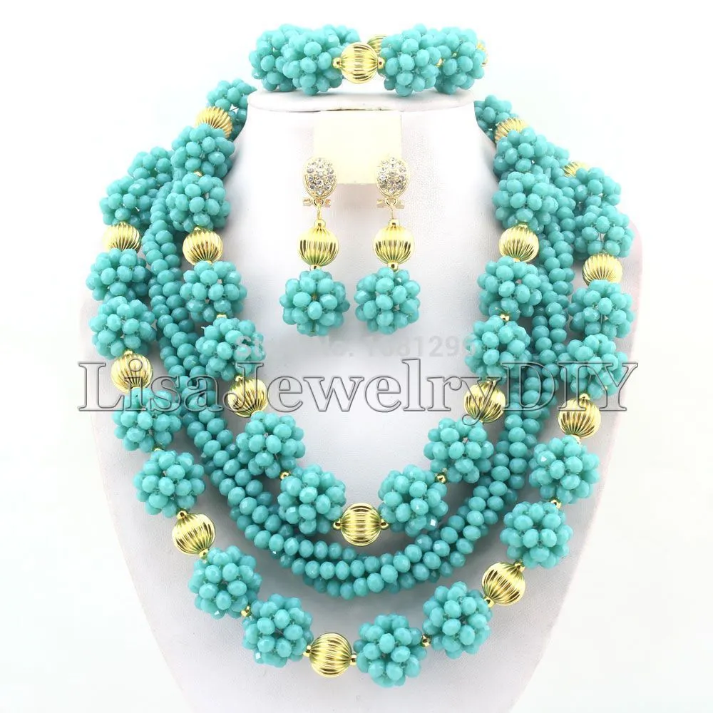 African Beads Jewelry Sets Crystal Beads