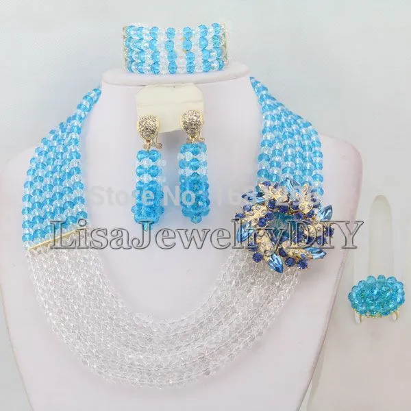 African Beads Jewelry Sets Crystal Beads