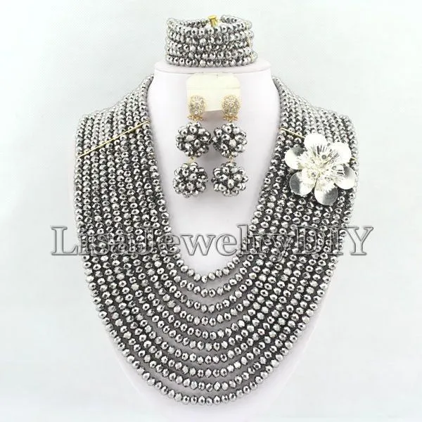 African Beads Jewelry Sets Crystal Beads