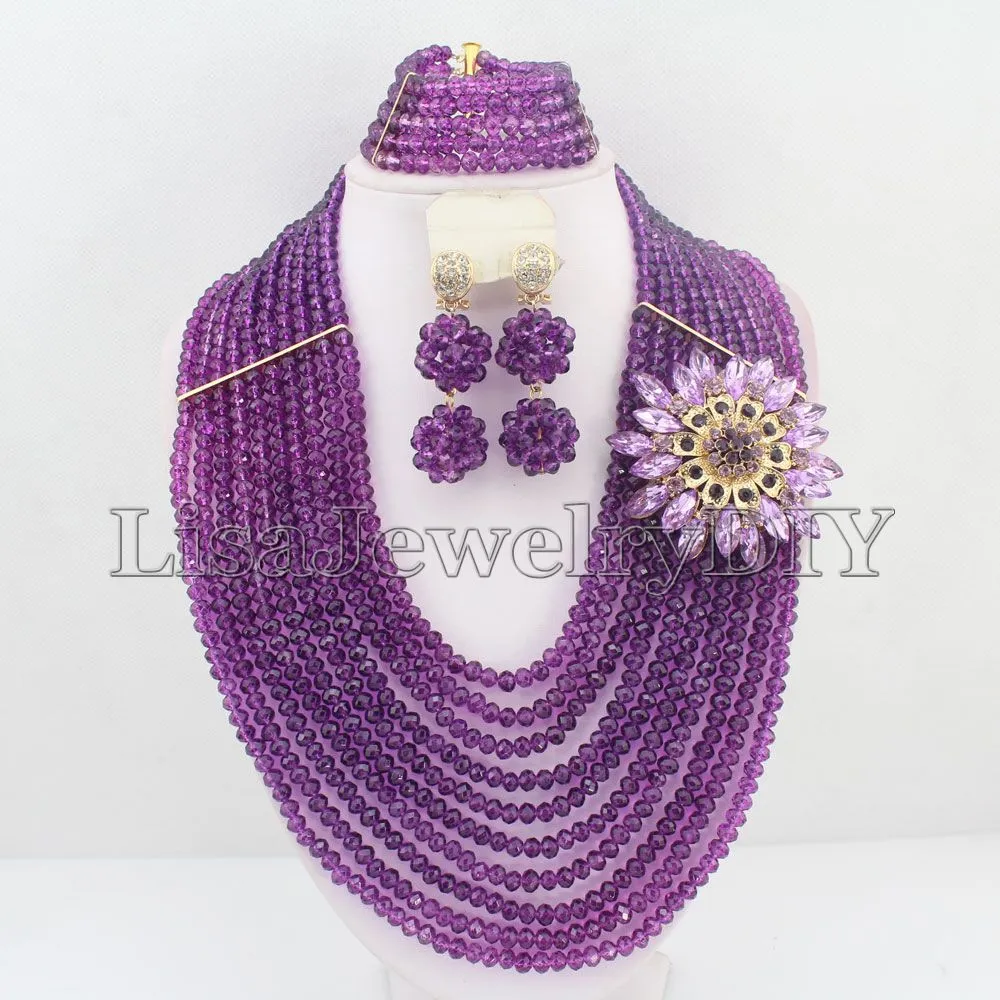 African Beads Jewelry Sets Crystal Beads