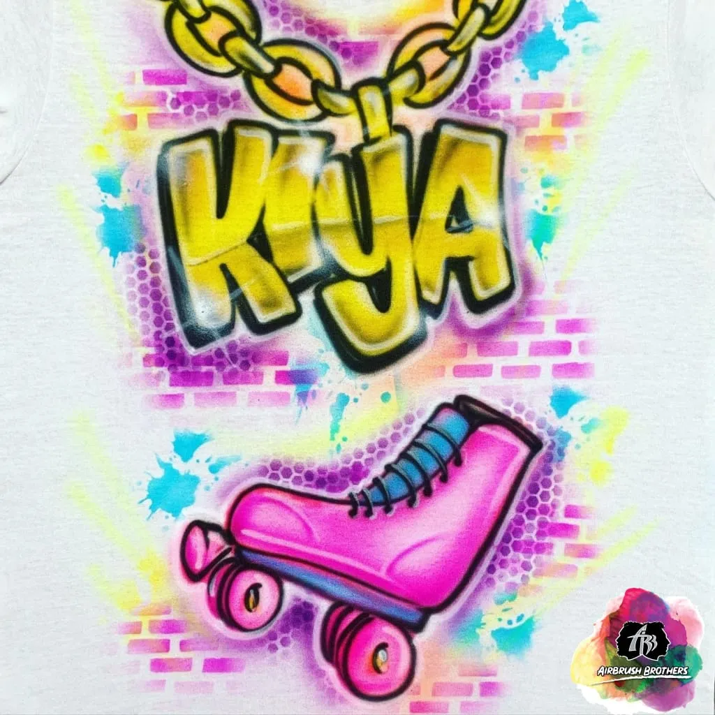 Airbrush 90's Skater w/ Name Shirt Design