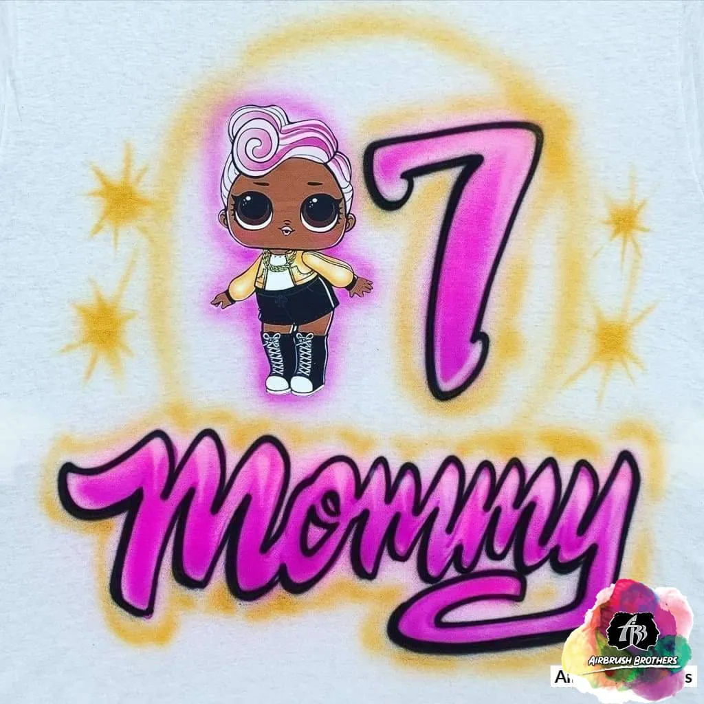 Airbrush Doll Cartoon Shirt Design