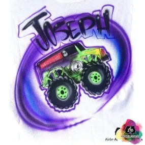 Airbrush Grave Digger Monster Truck Graffiti Shirt Design