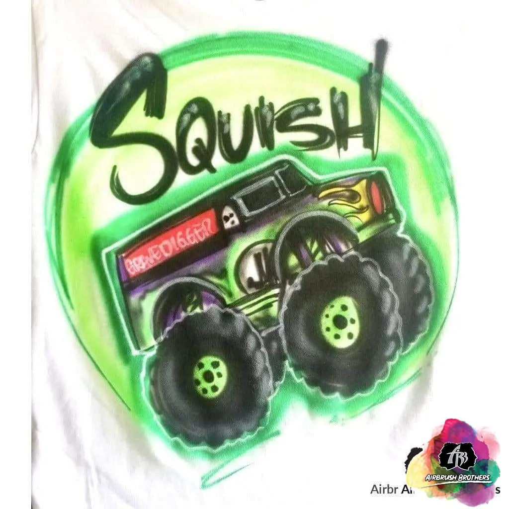 Airbrush Grave Digger Monster Truck Graffiti Shirt Design