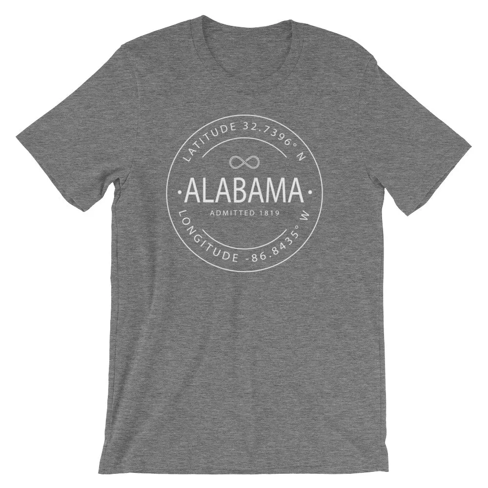 Alabama - Short-Sleeve Unisex T-Shirt - Latitude & Longitude