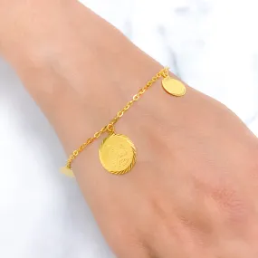 Alternating Coin Charm Bracelet