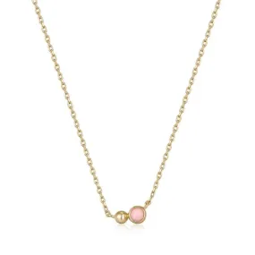 Ania Haie Gold Orb Rose Quartz Pendant Necklace