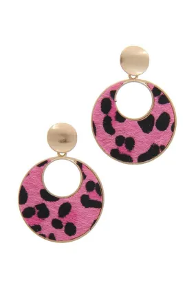 Animal Print Post Drop Earring