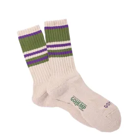 Anonymous Ism Gohemp Random Striped Pile Crew Socks Green - ONE SIZE