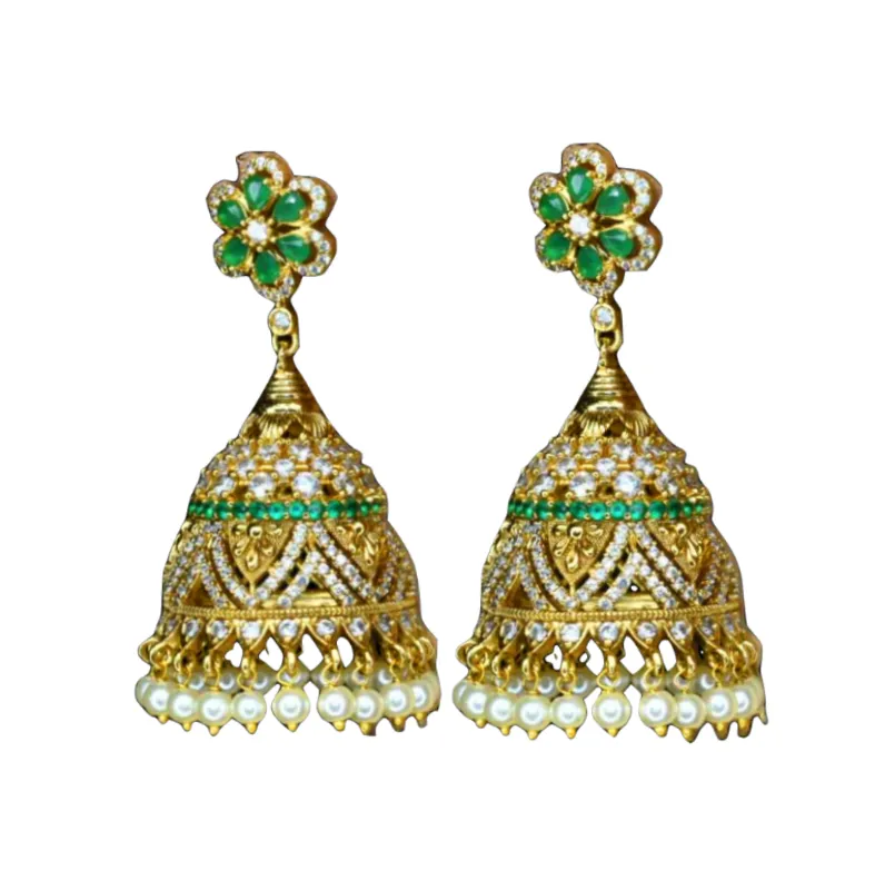 Antique Finished Jhumka Set