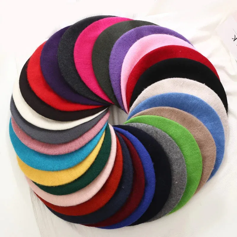 Autumn Winter Classic Unisex Imitation Solid Wool Warm Beanie Beret Hat