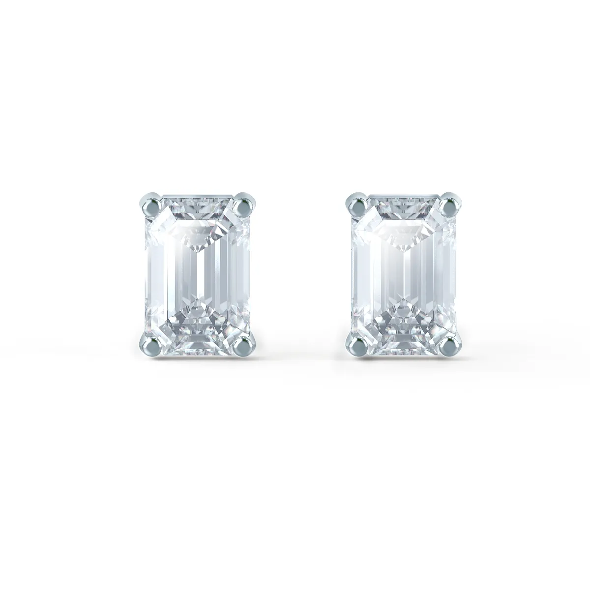 AVIANA - Emerald Moissanite 950 Platinum Emerald Stud Earrings