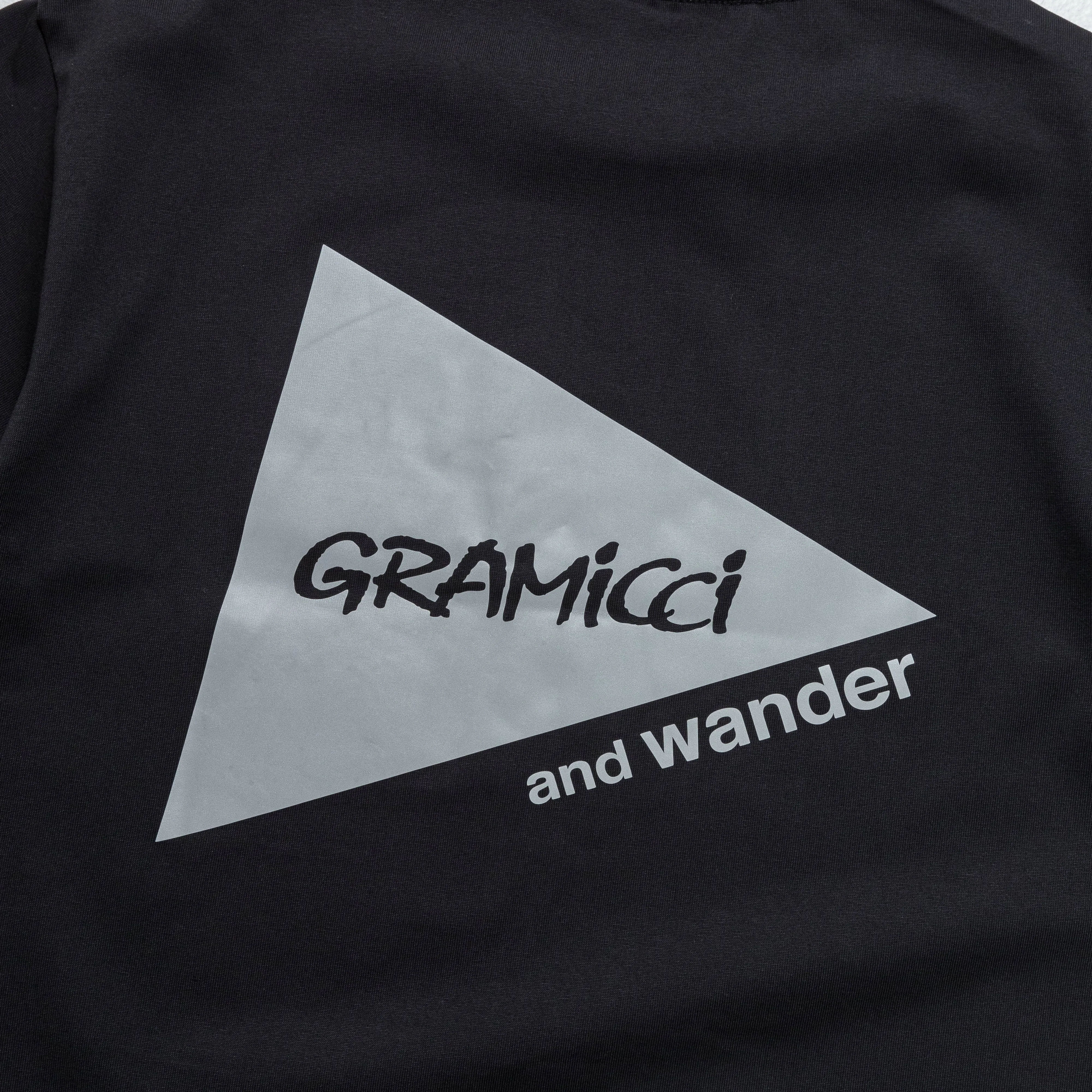 Backprint Tee × and wander - Black