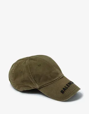 Balenciaga Khaki Logo Visor Cap